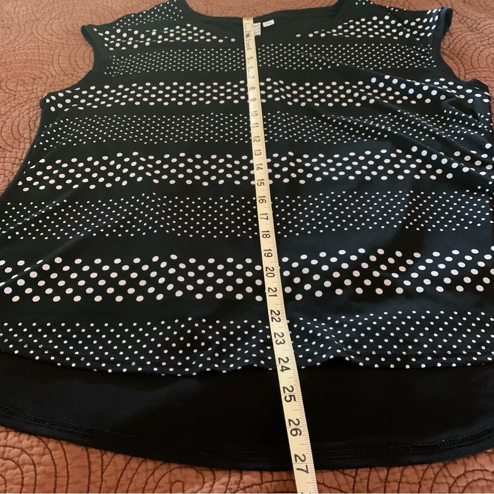Elle Black and White Polka Dot Sleeveless Women's Top - XL - Picture 7 of 9